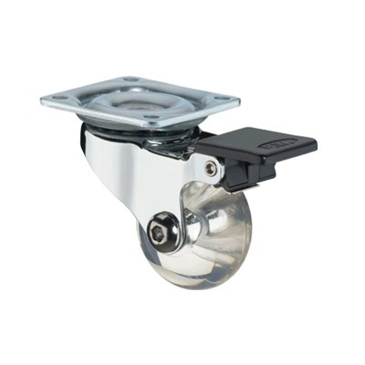 Rodizio Silicone Incolor Com Freio